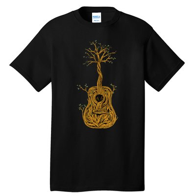 Acoustic Guitar Tree of Life Guitar Player Nature Guitarist Tall T-Shirt