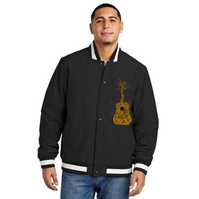 Acoustic Guitar Tree of Life Guitar Player Nature Guitarist Insulated Varsity Jacket