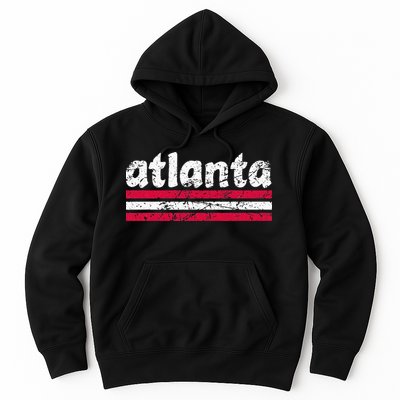 Atlanta Georgia Three Stripe Vintage Weathered Hoodie