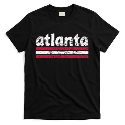 Atlanta Georgia Three Stripe Vintage Weathered T-Shirt