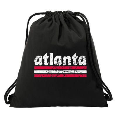 Atlanta Georgia Three Stripe Vintage Weathered Drawstring Bag