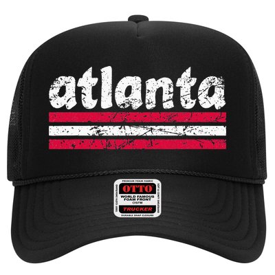 Atlanta Georgia Three Stripe Vintage Weathered Trucker Hat