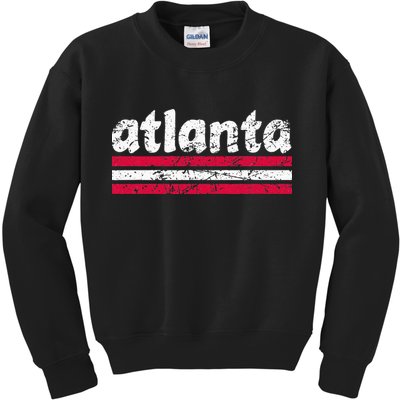 Atlanta Georgia Three Stripe Vintage Weathered Kids Sweatshirt