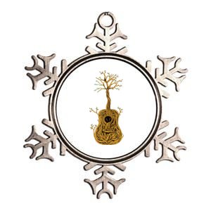 Acoustic Guitar Tree Of Life Guitar Player Nature Guitarist Metallic Star Ornament