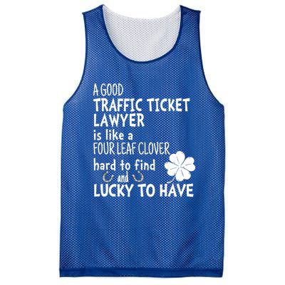 A Good Traffic Lawyer Is Like A 4 Leaf Clover St Patricks Cute Gift Mesh Reversible Basketball Jersey Tank