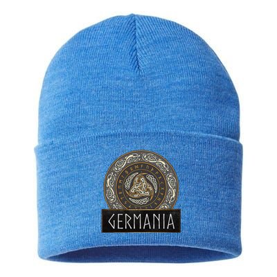 Ancient Germania Triskelion With Runes Sustainable Knit Beanie