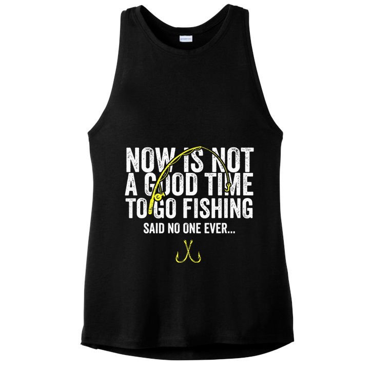 A Good Time For Fishing Walleye Hunter Ladies PosiCharge Tri-Blend Wicking Tank