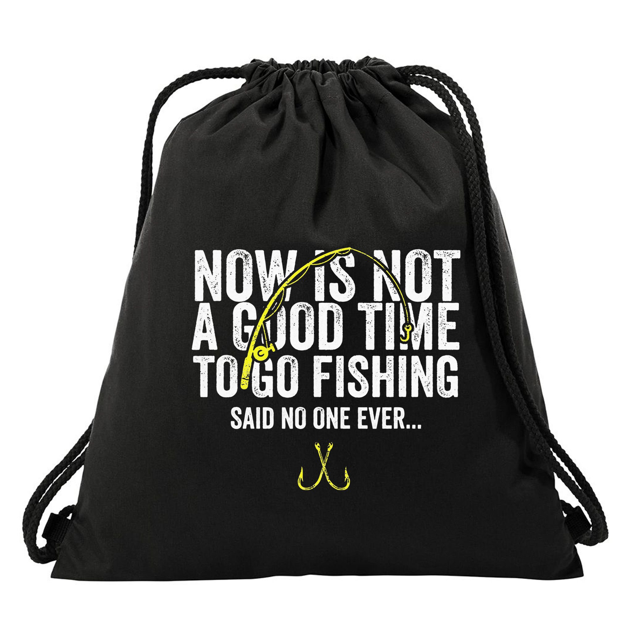 A Good Time For Fishing Walleye Hunter Drawstring Bag