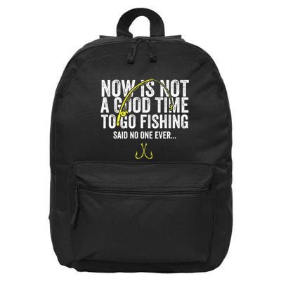 A Good Time For Fishing Walleye Hunter 16 in Basic Backpack
