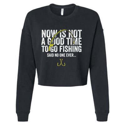 A Good Time For Fishing Walleye Hunter Cropped Pullover Crew