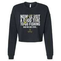A Good Time For Fishing Walleye Hunter Cropped Pullover Crew