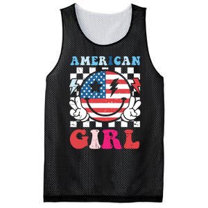 American Girl Teens 4th Of July Patriotic Mesh Reversible Basketball Jersey Tank