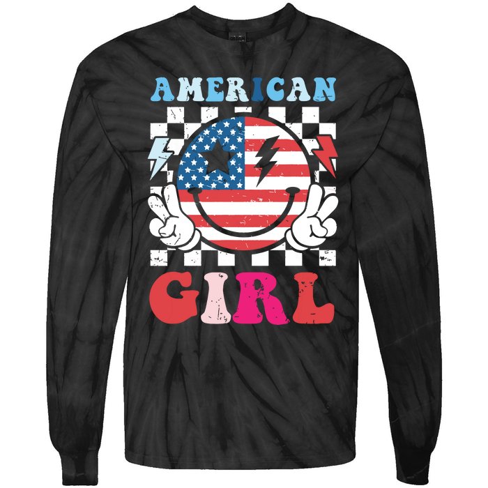 American Girl Teens 4th Of July Patriotic Tie-Dye Long Sleeve Shirt