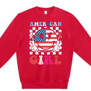 American Girl Teens 4th Of July Patriotic Premium Crewneck Sweatshirt