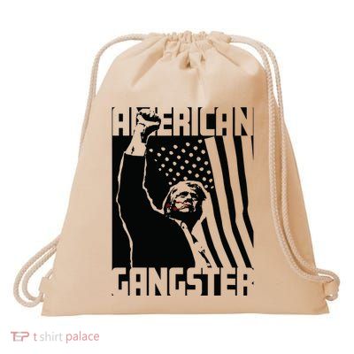 American Gangster Trump Artwork Drawstring Bag
