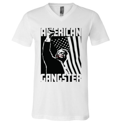 American Gangster Trump Artwork V-Neck T-Shirt
