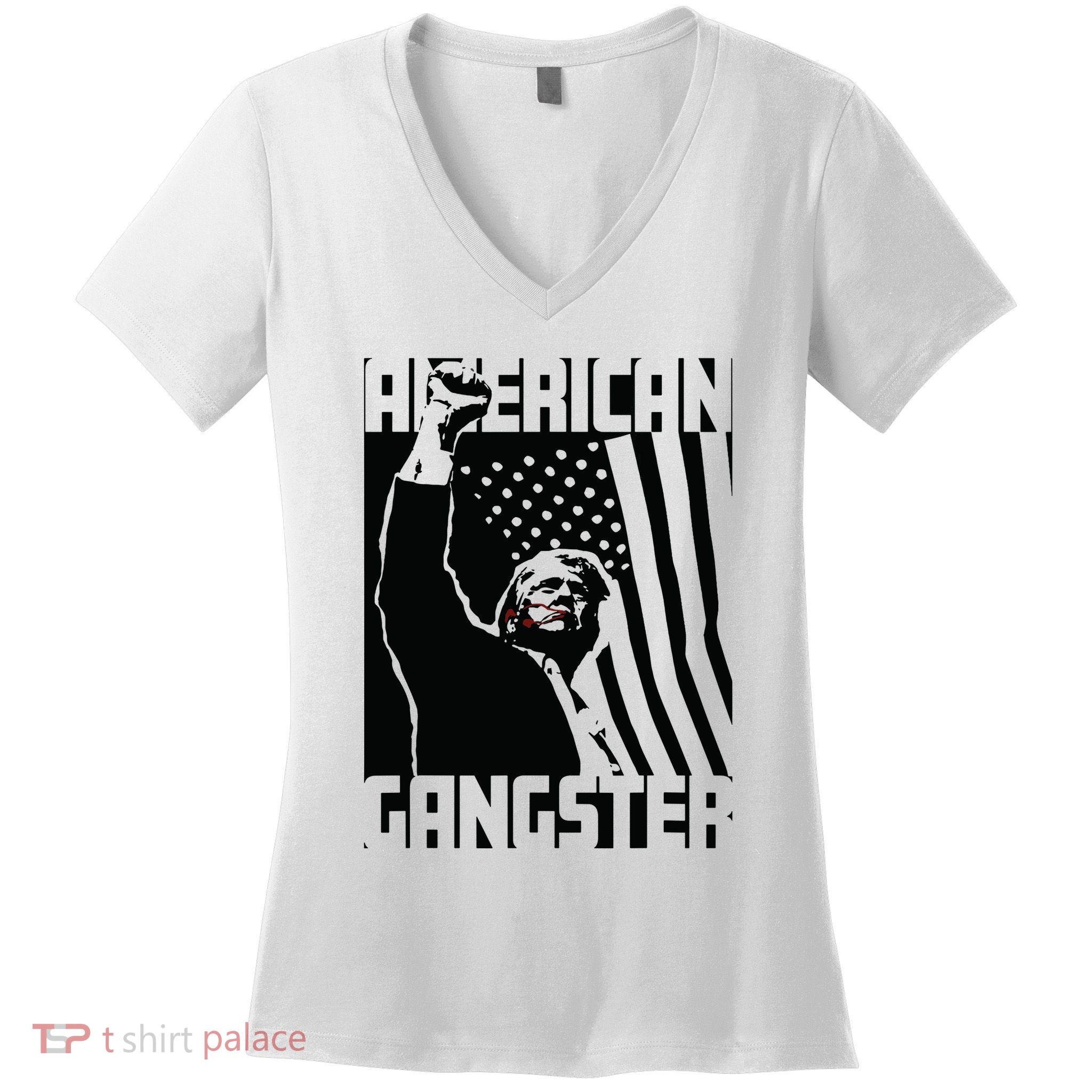 American Gangster Trump Artwork Women's V-Neck T-Shirt