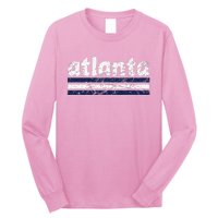 Atlanta Georgia Three Stripe Vintage Weathered Long Sleeve Shirt