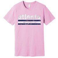 Atlanta Georgia Three Stripe Vintage Weathered Premium T-Shirt