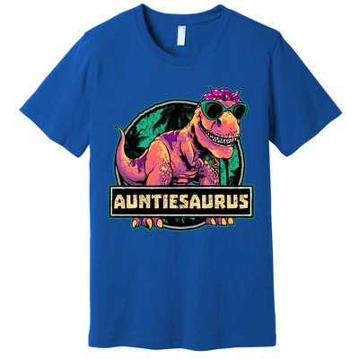 Auntiesaurus Gift T Rex Auntie Saurus Dinosaur Aunt Great Gift Premium T-Shirt