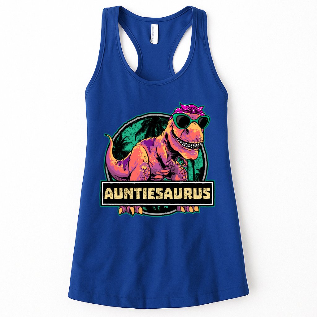 Auntiesaurus Gift T Rex Auntie Saurus Dinosaur Aunt Great Gift Womens Tank Top
