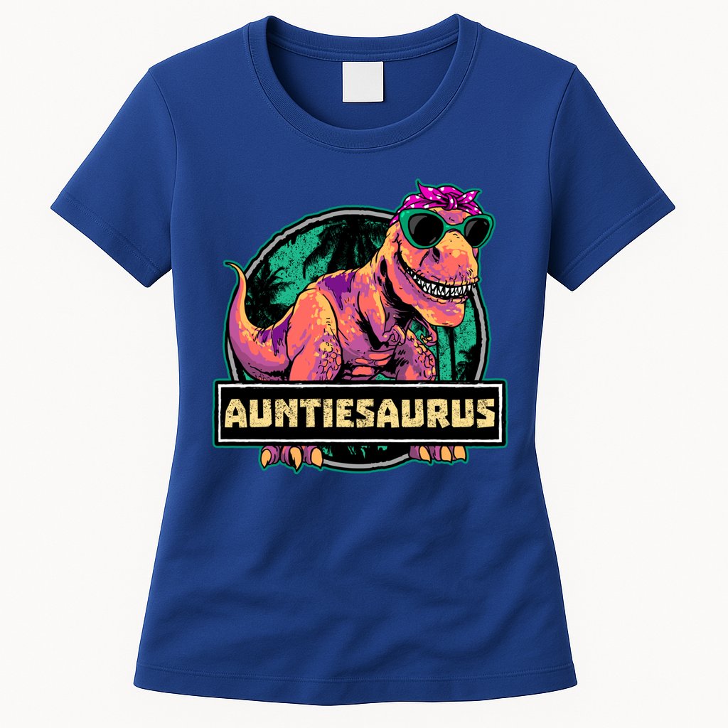 Auntiesaurus Gift T Rex Auntie Saurus Dinosaur Aunt Great Gift Womens T-Shirt