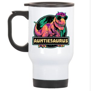 Auntiesaurus Gift T Rex Auntie Saurus Dinosaur Aunt Great Gift Stainless Steel Travel Mug