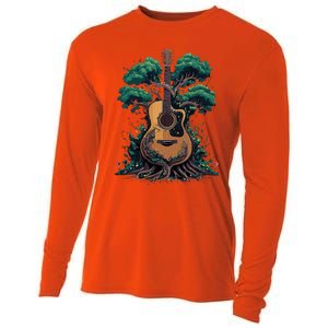 Acoustic Guitar Tree Musician Guitarist Cooling Performance Long Sleeve Crew