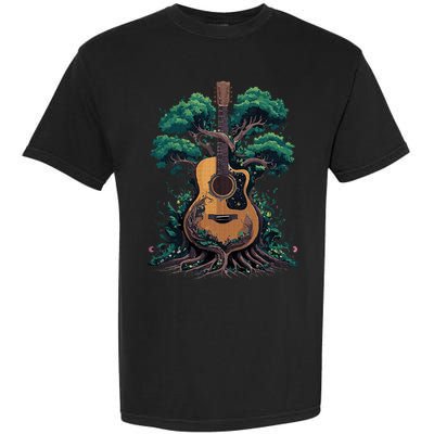 Acoustic Guitar Tree Musician Guitarist Garment-Dyed Heavyweight T-Shirt