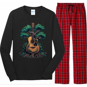 Acoustic Guitar Tree Musician Guitarist Long Sleeve Pajama Set