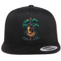 Acoustic Guitar Tree Musician Guitarist Flatbill Hat