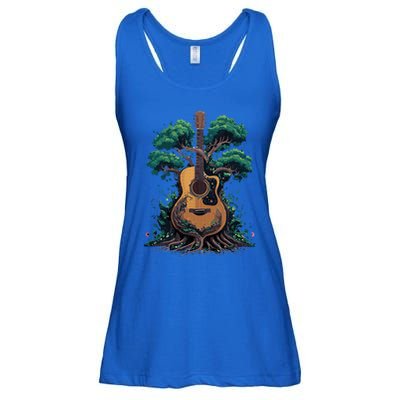 Acoustic Guitar Tree Musician Guitarist Ladies Essential Flowy Tank