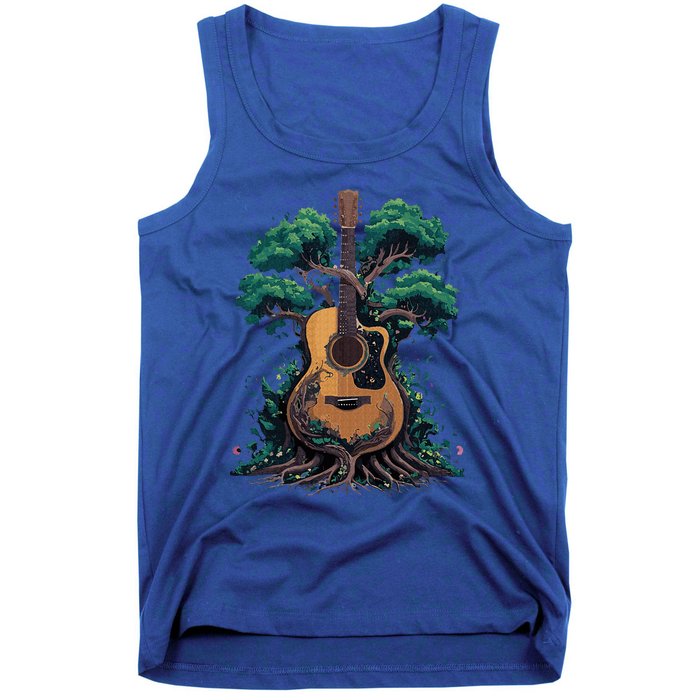 Acoustic Guitar Tree Musician Guitarist Tank Top