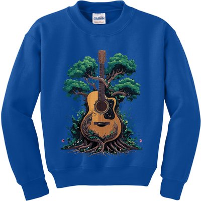 Acoustic Guitar Tree Musician Guitarist Kids Sweatshirt