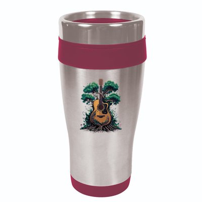 Acoustic Guitar Tree Musician Guitarist 16oz Travel Tumbler