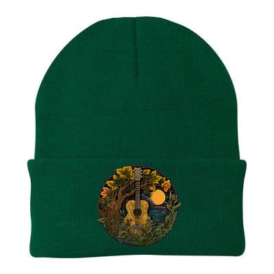 Acoustic Guitar Tree Guitarist Landscape Nature Knit Cap Winter Beanie