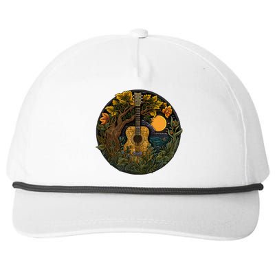 Acoustic Guitar Tree Guitarist Landscape Nature Snapback Five-Panel Rope Hat