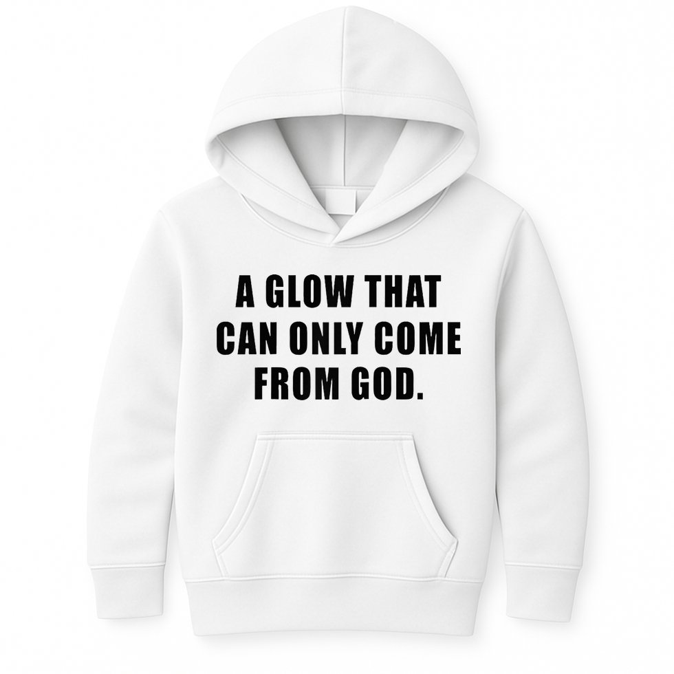 A Glow That Can Only Come From God Christian Kids Hoodie