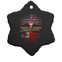 American Grown Tongan Roots America Tonga Tree Flag Ceramic Star Ornament