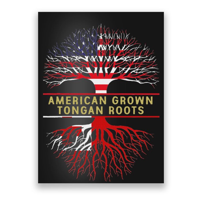 American Grown Tongan Roots America Tonga Tree Flag Poster