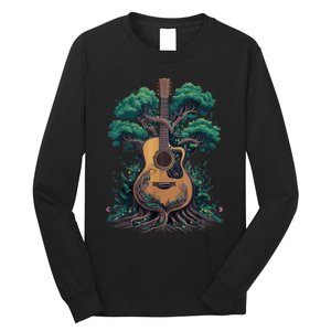 Acoustic Guitar Tree Musician Guitarist Long Sleeve Shirt