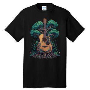 Acoustic Guitar Tree Musician Guitarist Tall T-Shirt