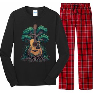 Acoustic Guitar Tree Musician Guitarist Long Sleeve Pajama Set