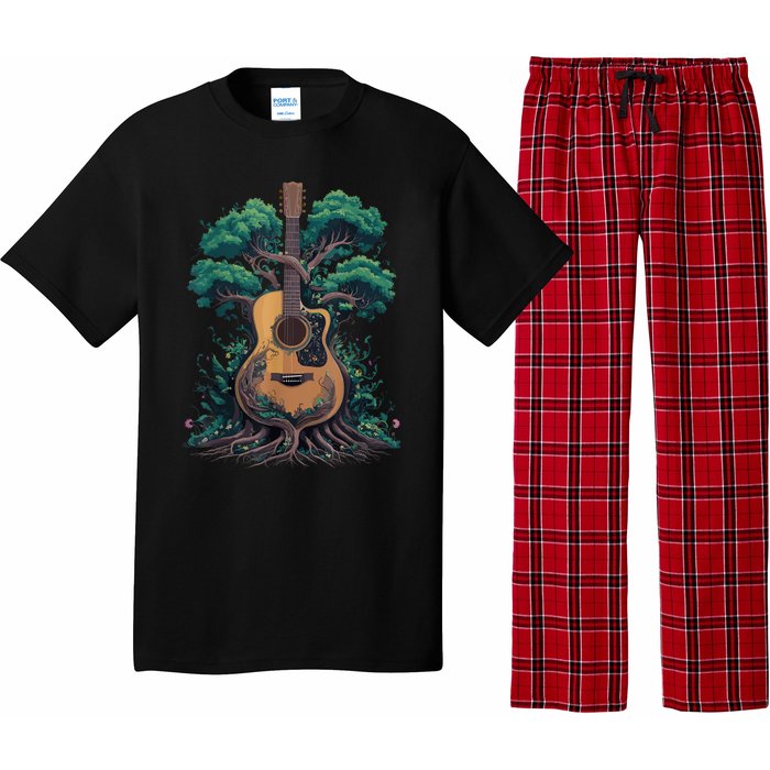 Acoustic Guitar Tree Musician Guitarist Pajama Set