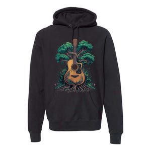 Acoustic Guitar Tree Musician Guitarist Premium Hoodie