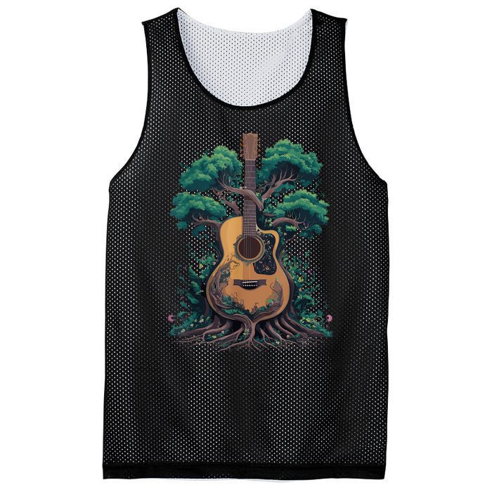 Acoustic Guitar Tree Musician Guitarist Mesh Reversible Basketball Jersey Tank