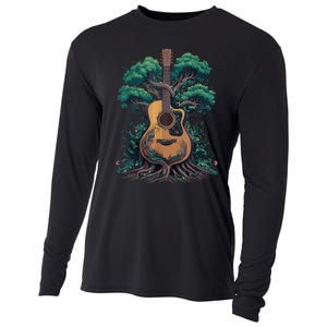 Acoustic Guitar Tree Musician Guitarist Cooling Performance Long Sleeve Crew