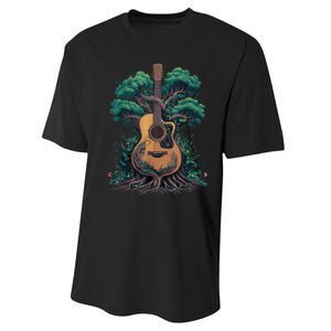 Acoustic Guitar Tree Musician Guitarist Performance Sprint T-Shirt