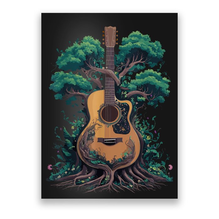 Acoustic Guitar Tree Musician Guitarist Poster