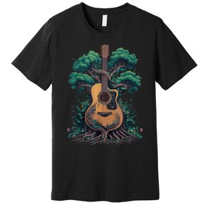 Acoustic Guitar Tree Musician Guitarist Premium T-Shirt